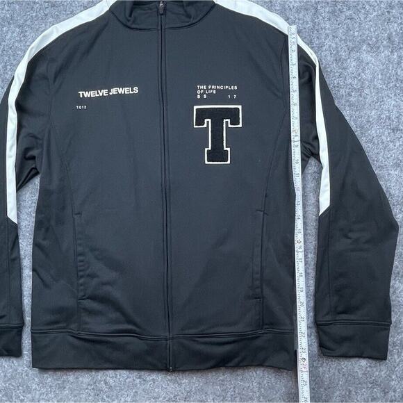 Twelve Jewels Principles of Life Track Jacket Medium Black White Stripe Varsity - Picture 5 of 7